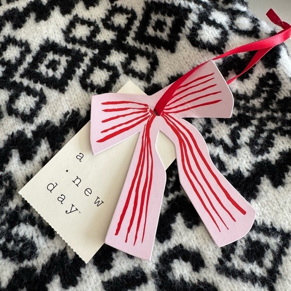 Target Crewneck Sweater A New Day Black and White Fair Isle Apres Size XXL NWT - Picture 7 of 11